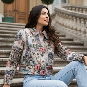 SILK & LACE Parisian Woven Tapestry Bomber Jacket: Streetstyle Bomber Coat